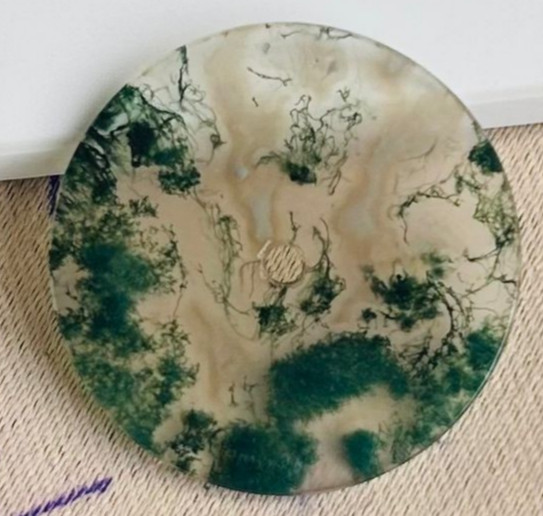 Moss Agate Watch Dial: Natural Green Gemstone (size 24.5 mm, 10.5 carat) GMC-316