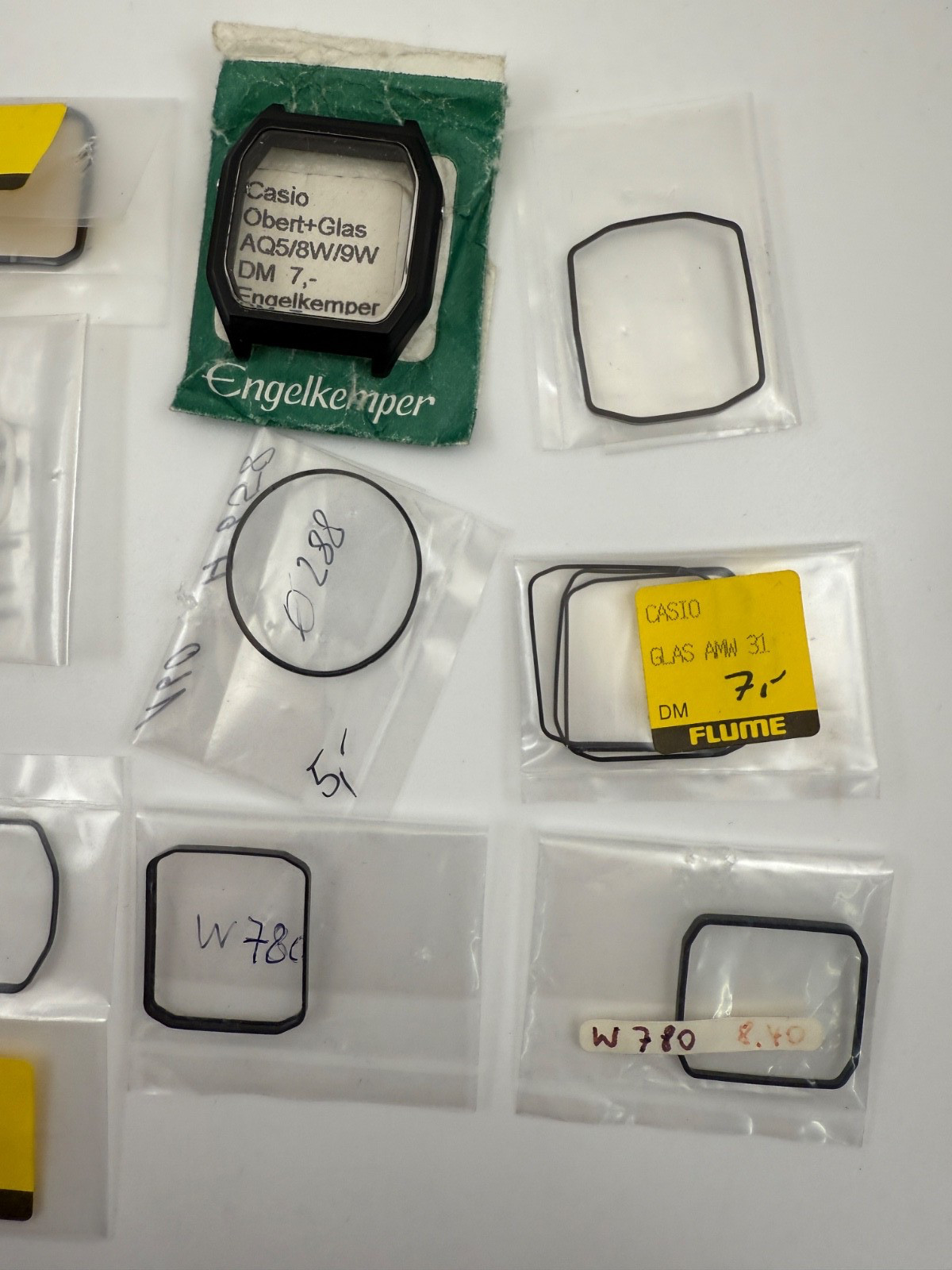 NOS Casio Watch Plexi Glass / Plastic Crystal and Gasket Lot