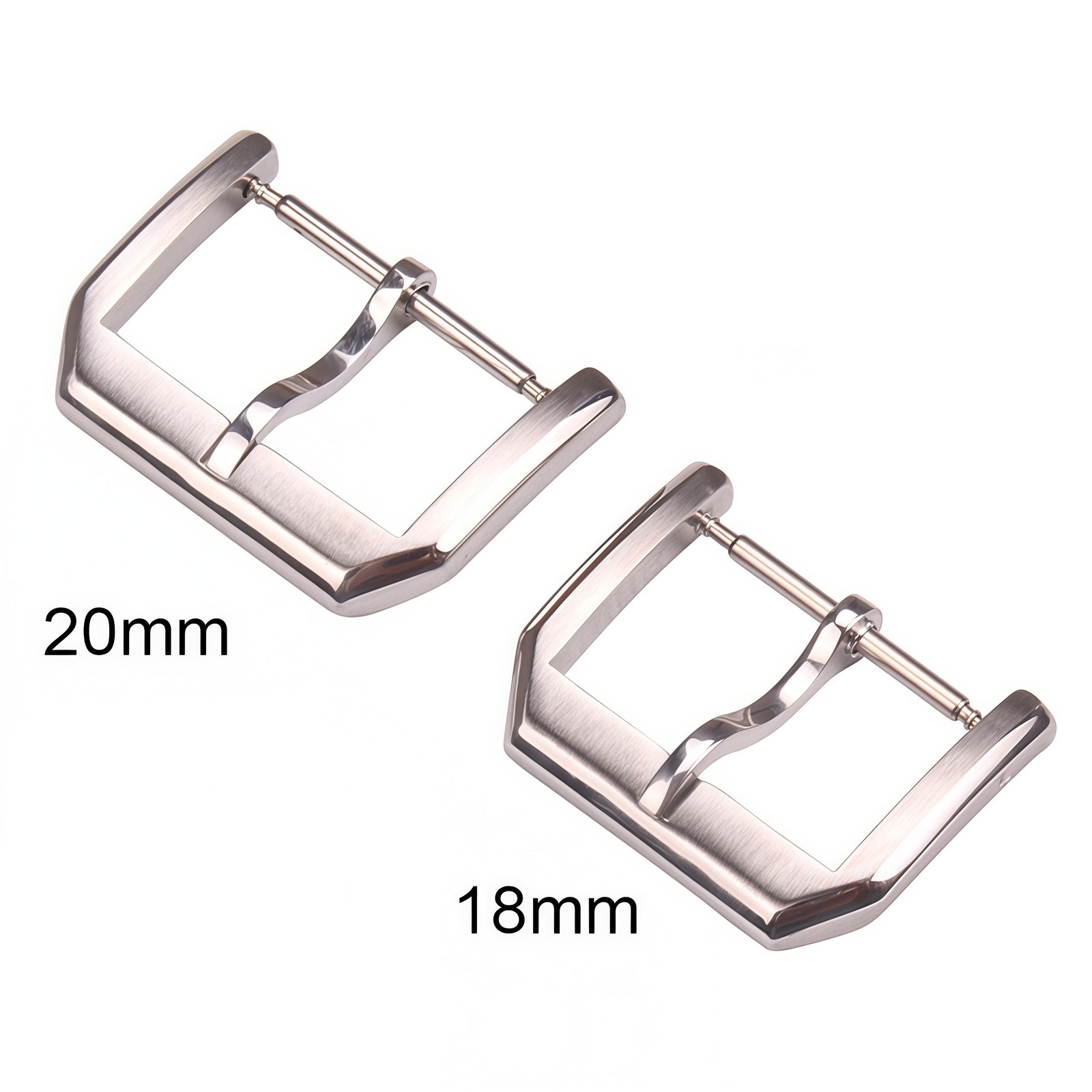 316L Steel Pin Buckle 16 18 20 22mm For Leather Watch Strap Brushed Polished