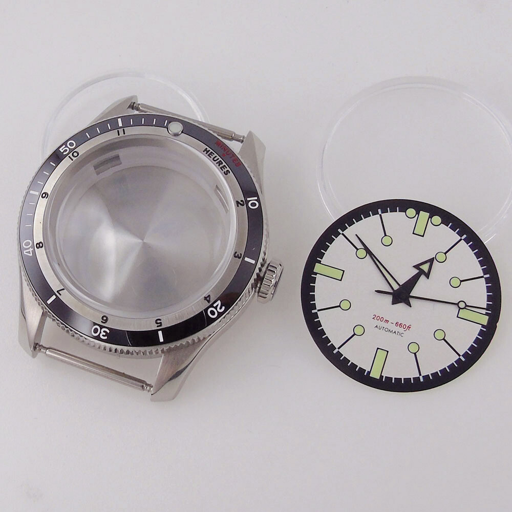 20ATM Diving 40mm Double Bow Sapphire Glass Watch Case Fit NH35 PT5000 120 Click