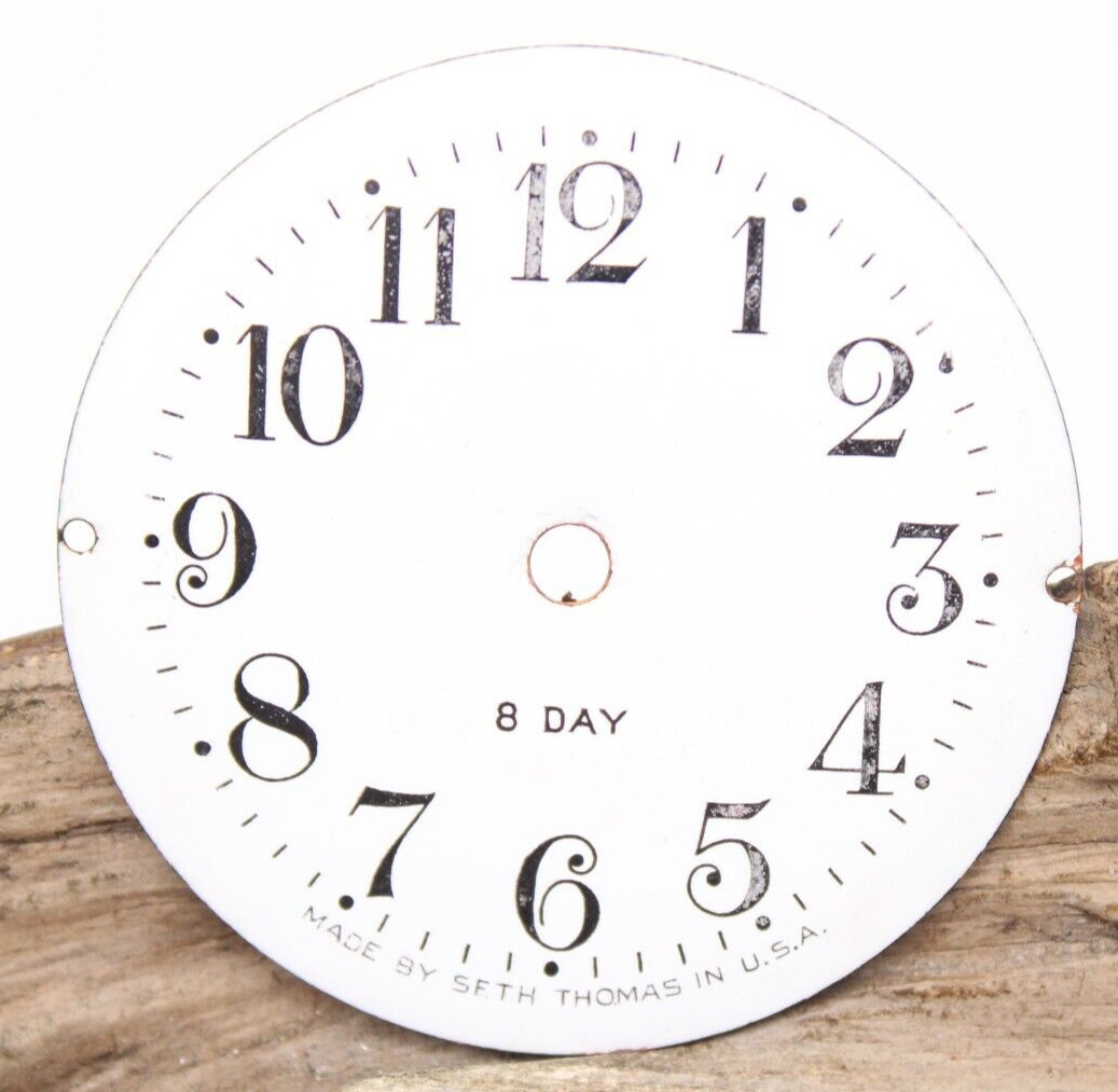 8 DAY PORCELAIN CLOCK DIAL ARABIC NUMERAL INDICES 63.6mm MAKER: SETH THOMAS(SF2)