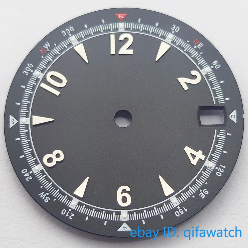 28.5mm Watch Dial With Hands Green Luminous Fit NH34 NH35 NH36 Movement