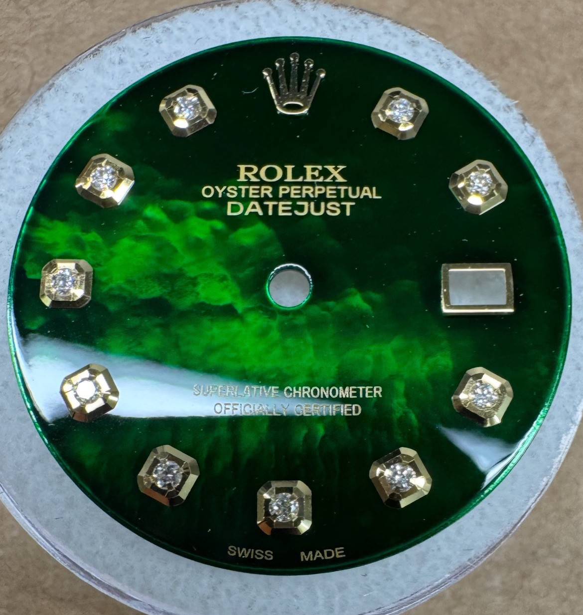 Rolex Mens Datejust Custom Green MOP Diamond Dial For Models 16013 16233 116233