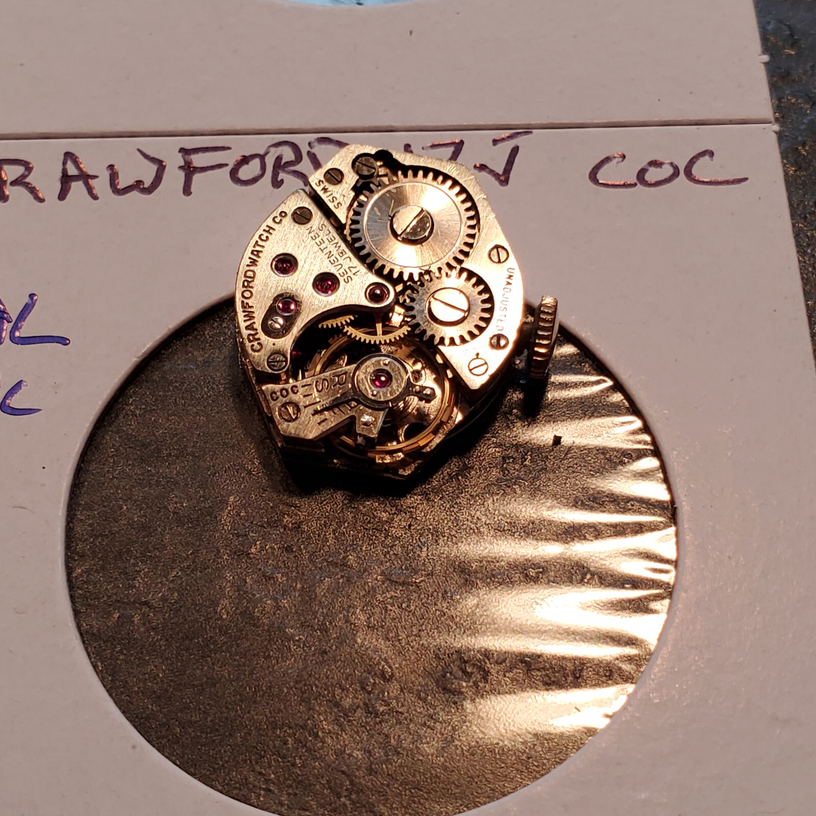 LADIES CRAWFORD 17J COC WRIST WATCH MOVEMENT #1248