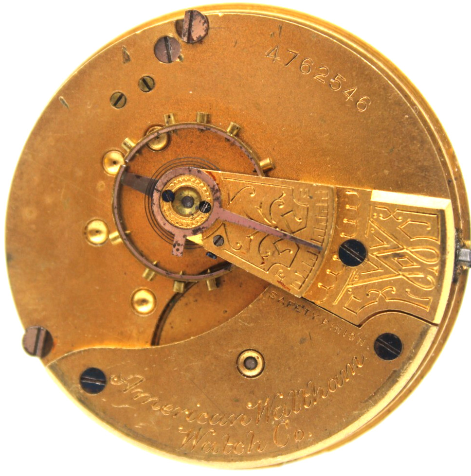 1890-1891 WALTHAM POCKET WATCH MOVEMENT 4762546 GRADE 1 18s 7j (FS2)