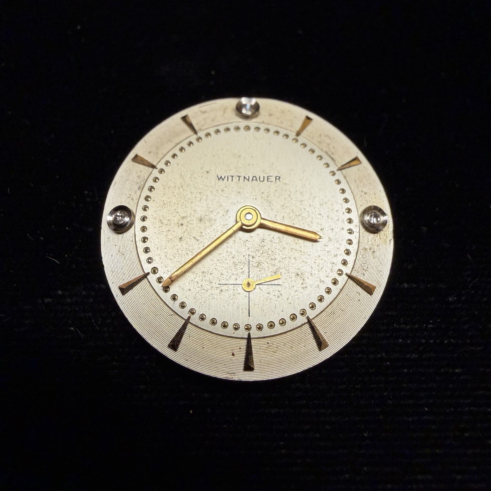 WITTNAUER SWISS MADE WRIST WATCH MOVEMENT & DIAL 17j AXA 76 Revue Parts Repair