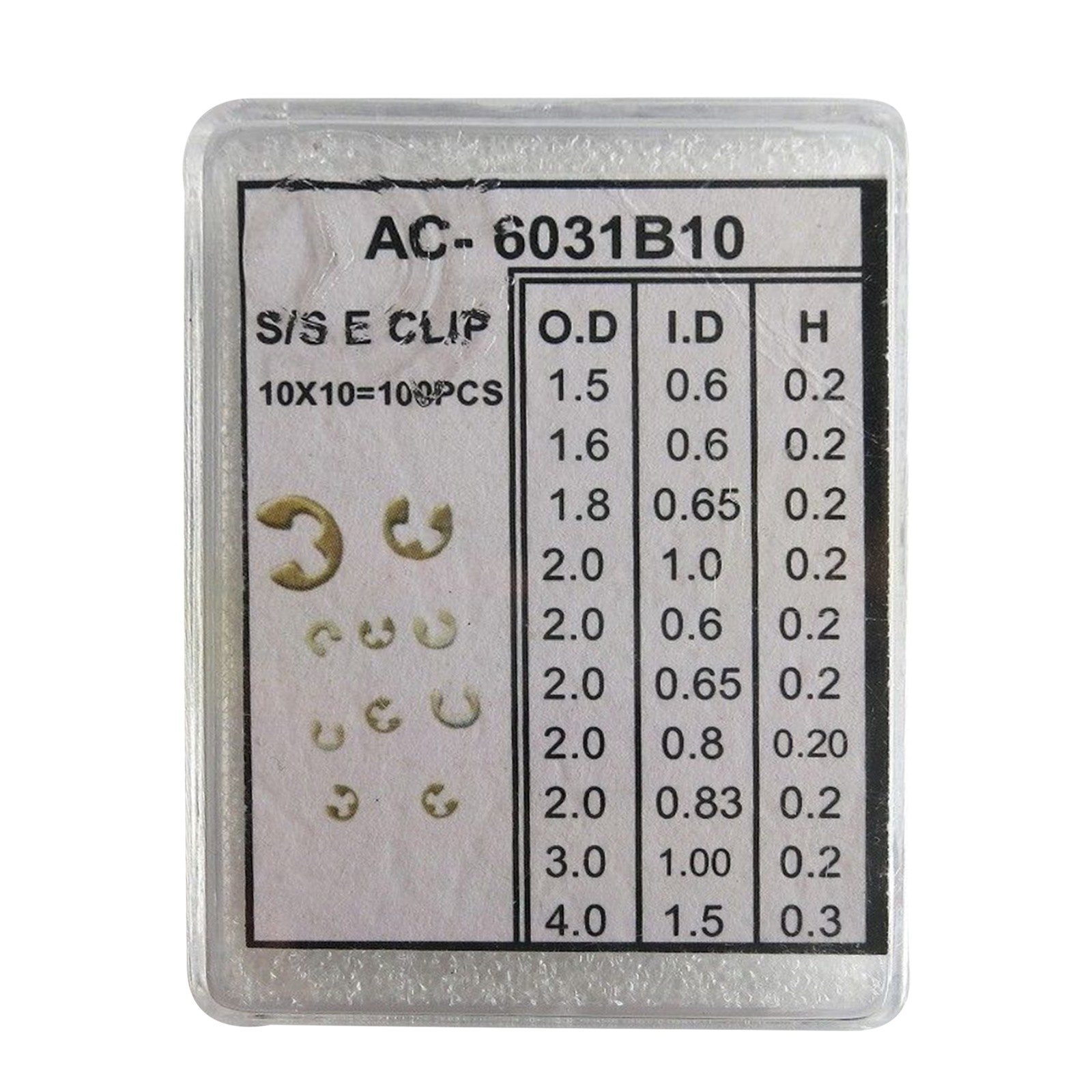 90Pack 9 Sizes Wholesale Watch Pusher Button C-clip E Clip Circlip Ring