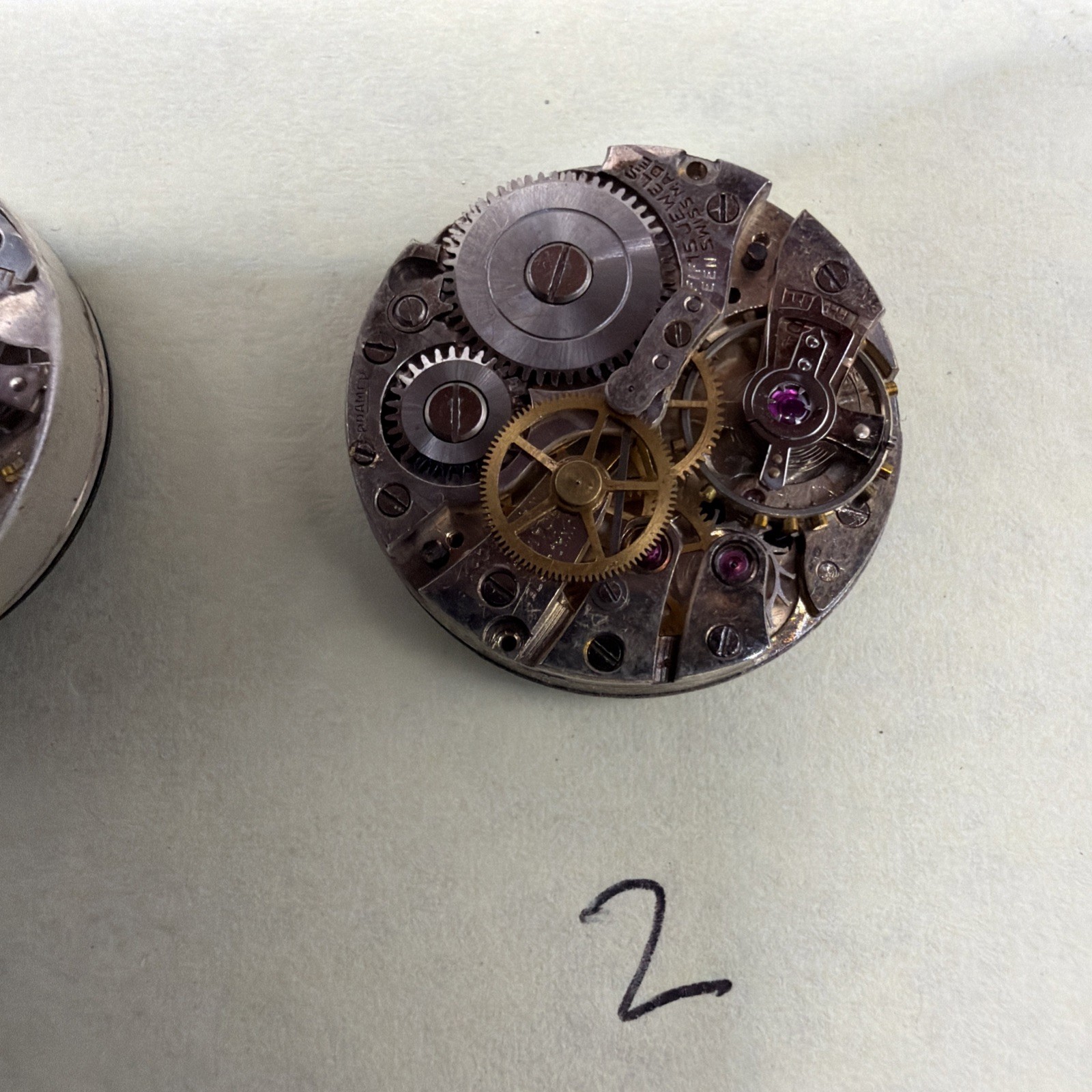 Vintage Roamer MST 352 364 Mechanical Watch Movement Runs With Dial And Hands