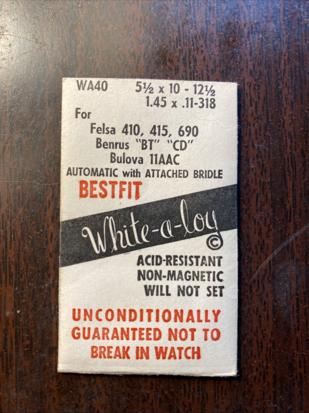 NOS mainspring Felsa 410, 415, 690 Benrus “BT” “CD” Bulova 11AAC
