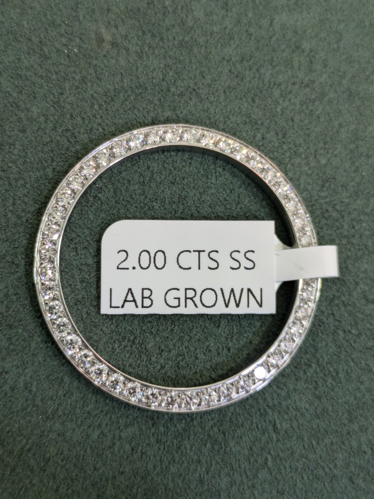 LAB GROWN Mens Steel Diamond Bezel For Rolex 36mm 2.00 Cts LAB GROWN DIAMONDS