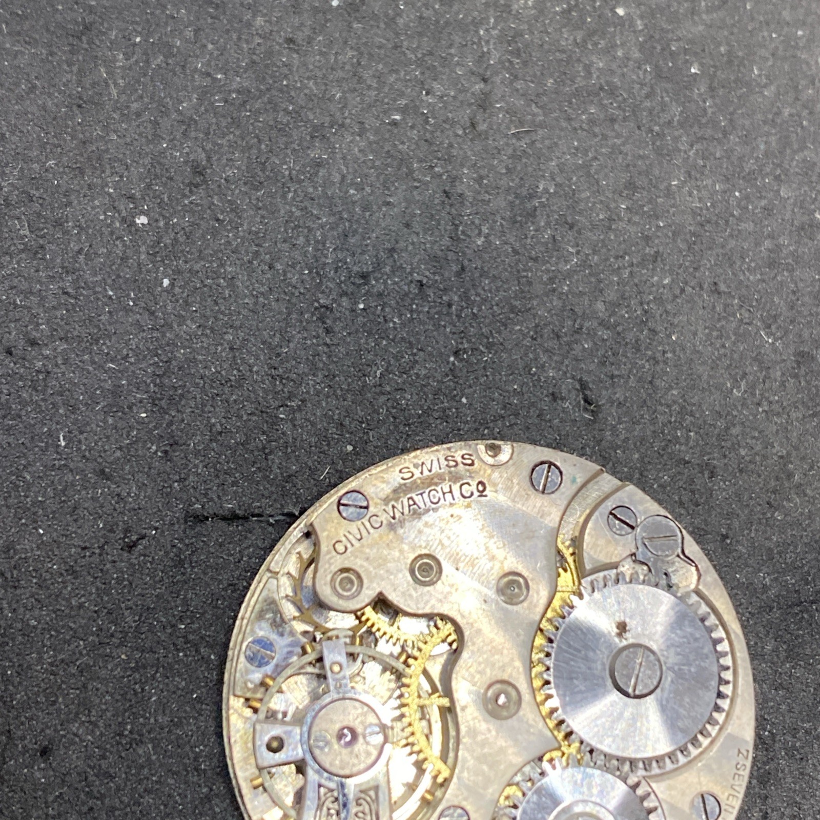 Civic Pendant Watch Movement Swiss Openface 25 Mm Parts Antique F8719