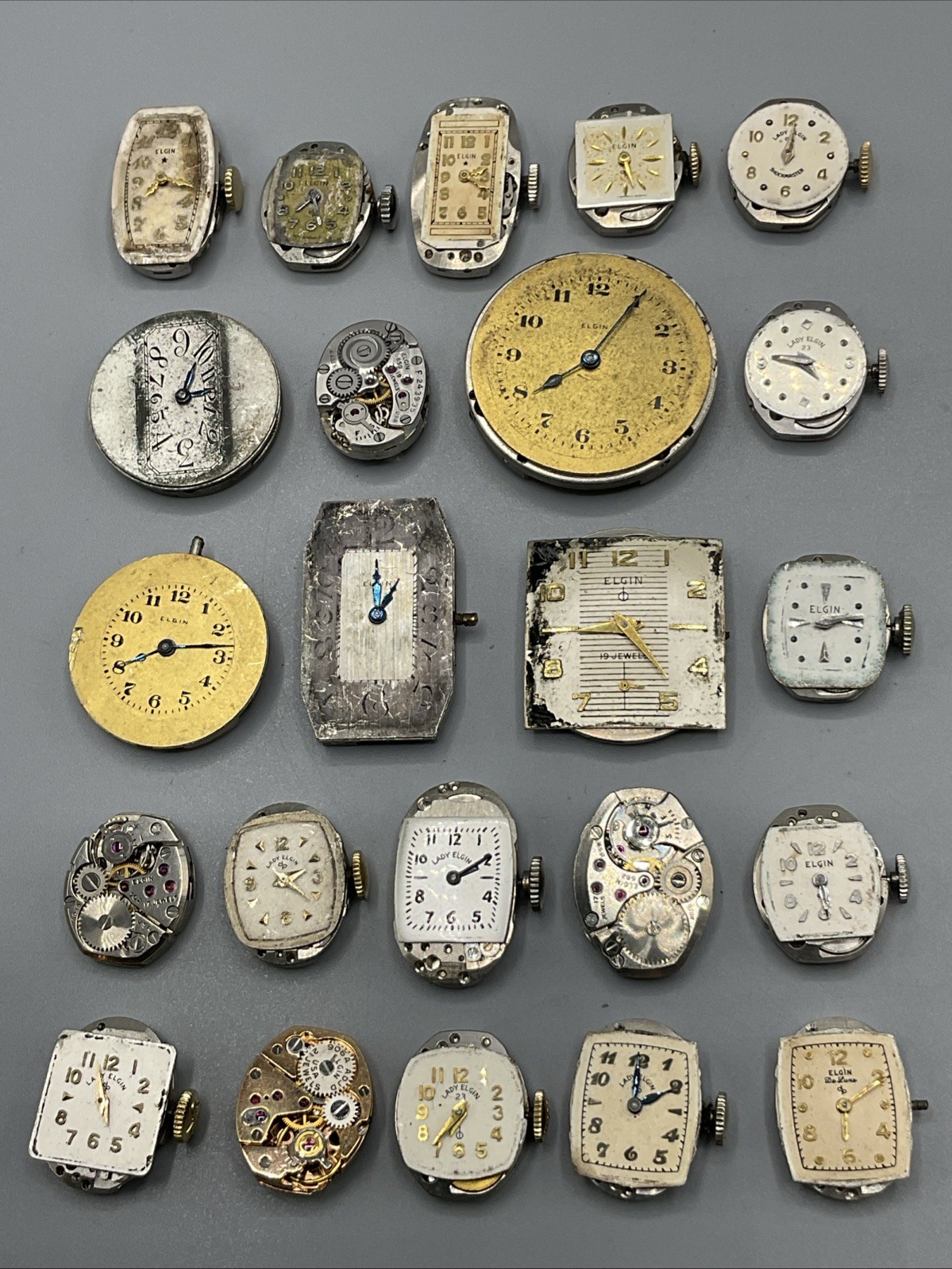 Lot of Vintage Mens Ladies Wristwatch Wind Up Movements ALL Elgin