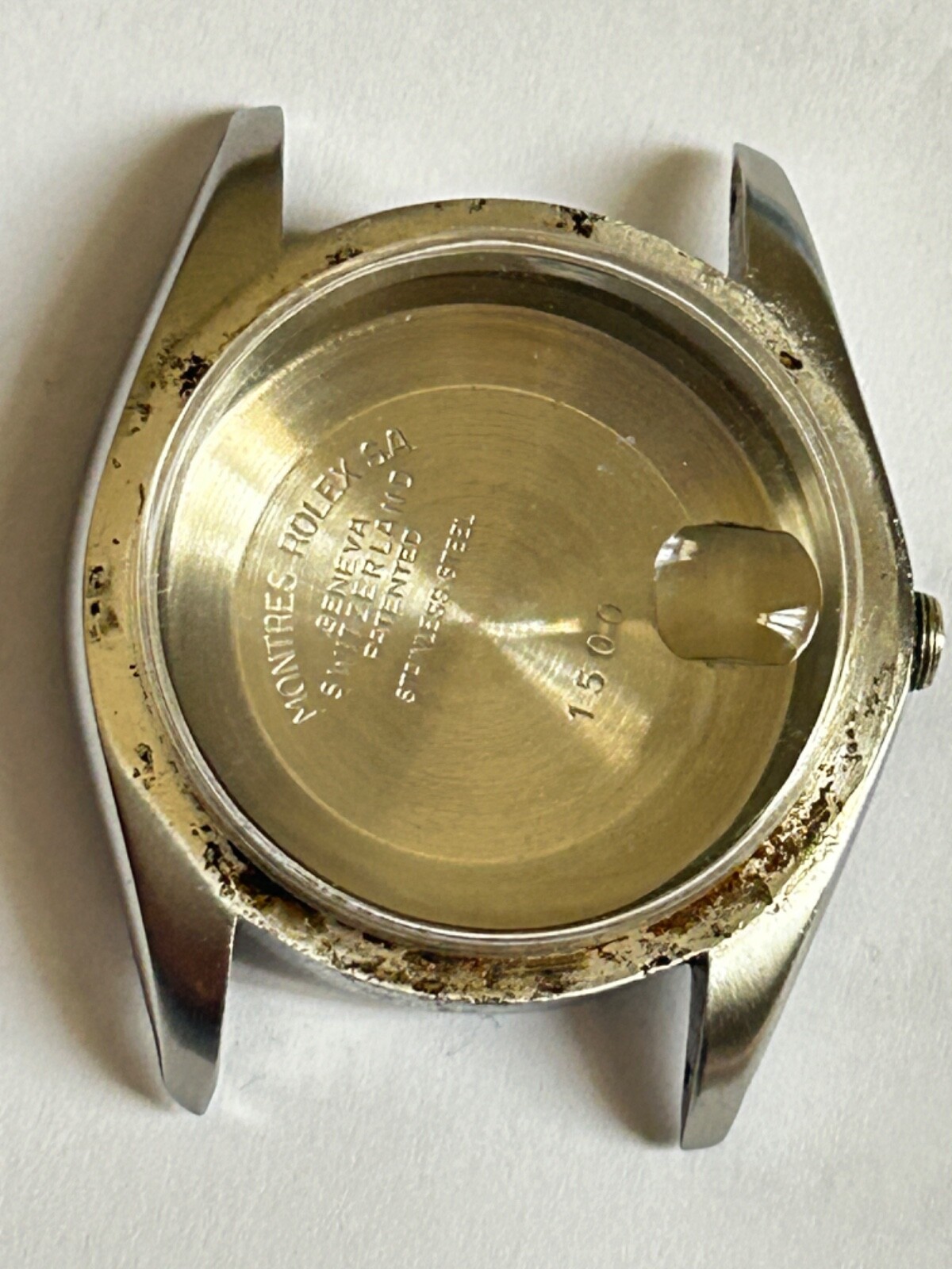 Vintage Rolex men Oyster Date Perpetual steel case Ref 1500 without bezel