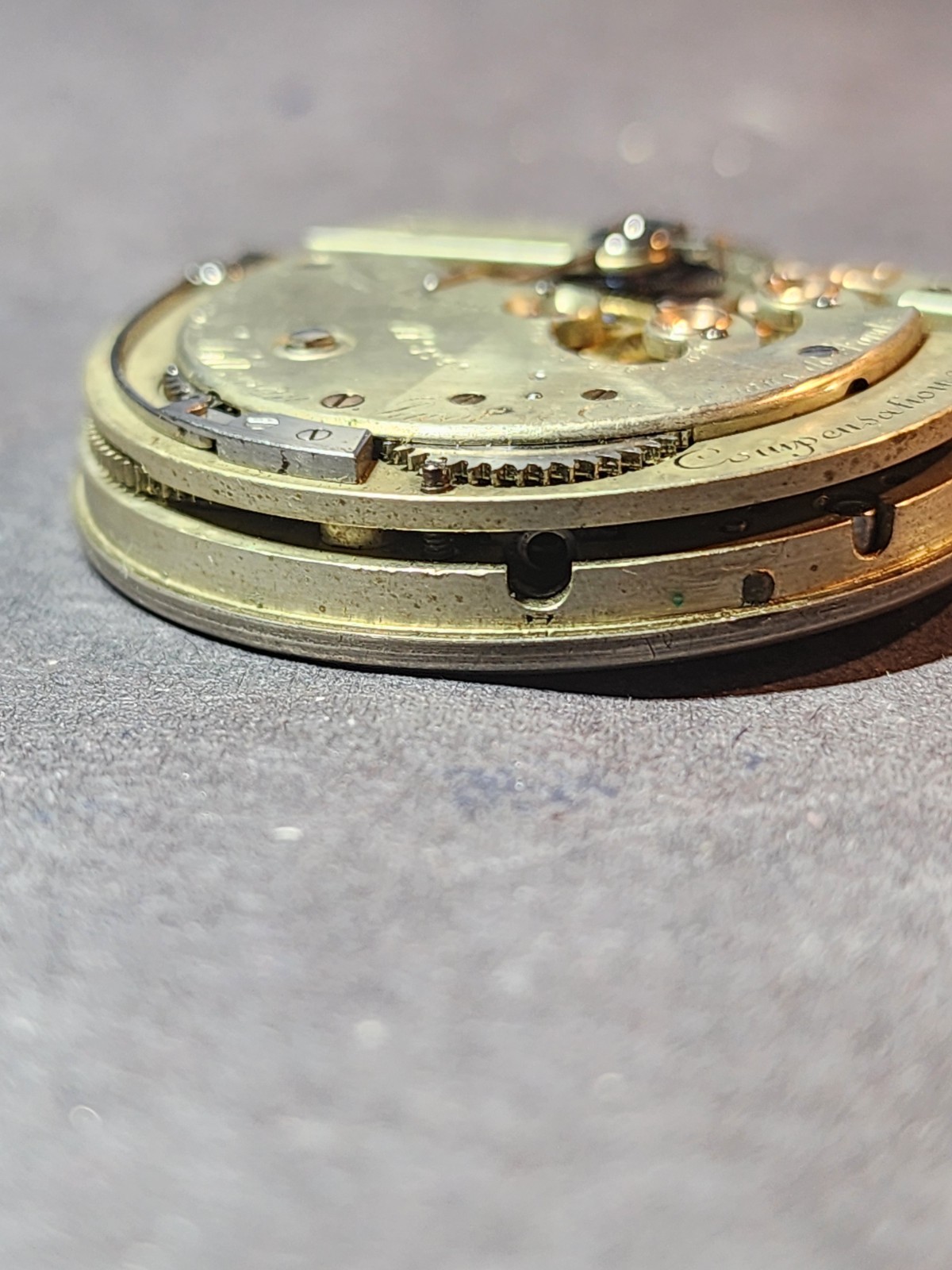 Civil War Era A. Saltzman Jacot & Co Pocket Watch Movement 39mm Nickel Duplex