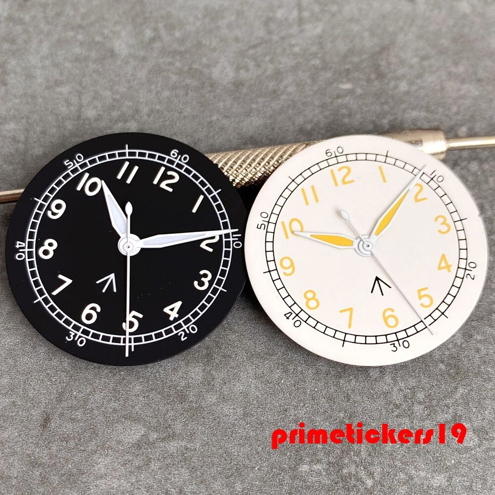 29mm Pilot Watch Dial+Hands Fit NH35 NH36 Mod Parts Pointers Lume Watches Face