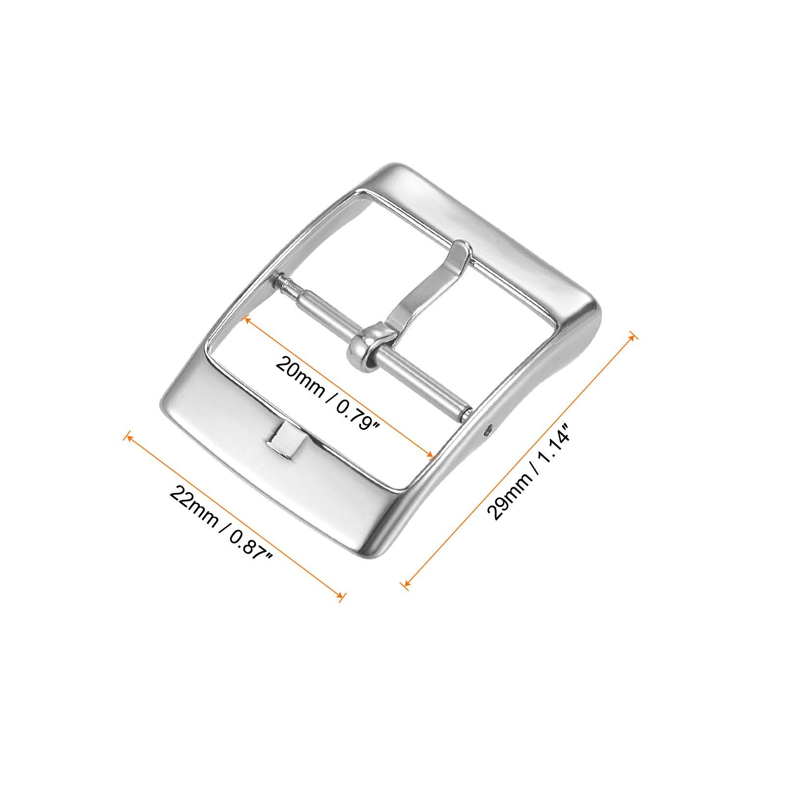 Watch SUS304 Silver Tone PVD Buckle for 20mm Width Watch Bands with Spring Bar