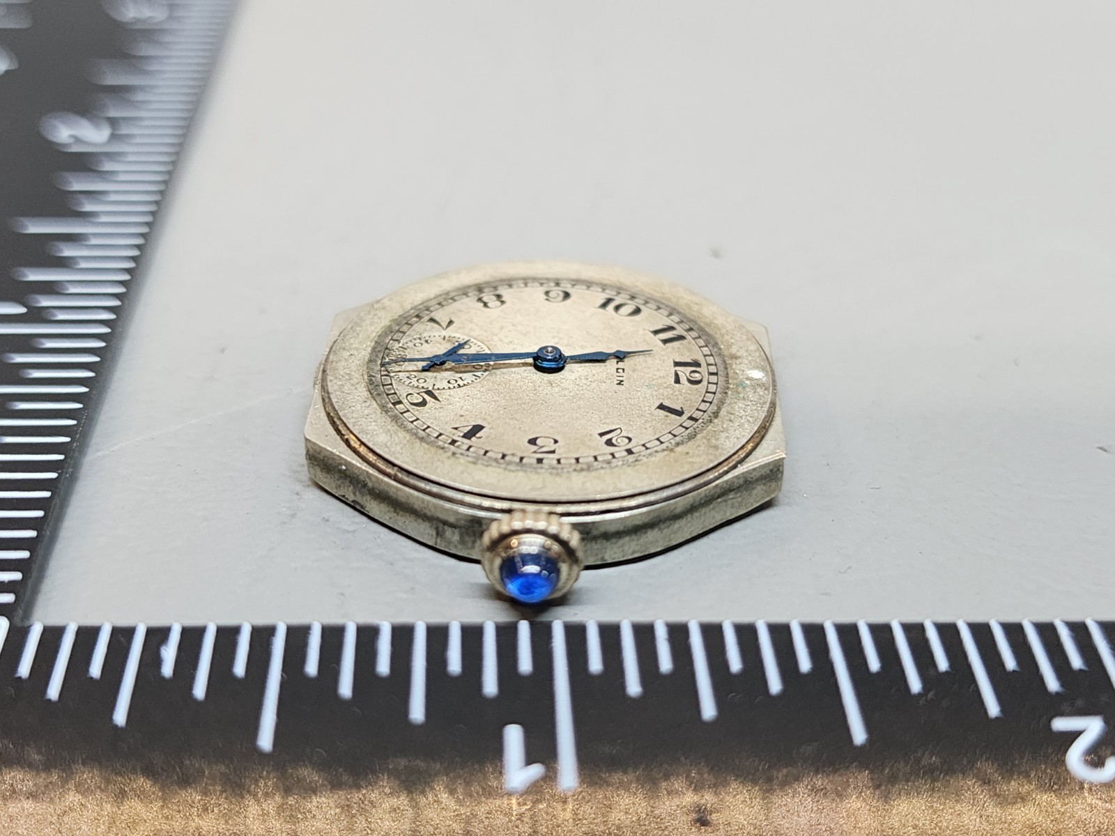 (For Parts Not Working) – ELGIN Nickel Wrist WATCH Face Movement Only