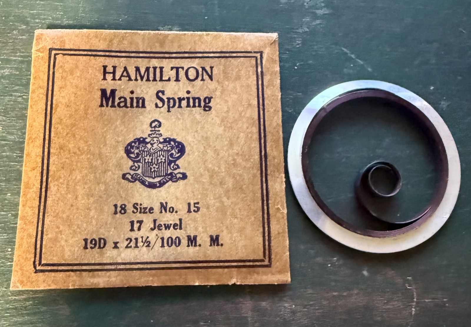 Hamilton 18s No. 15 pocket watch – Mainspring – watchmaker repair – OEM