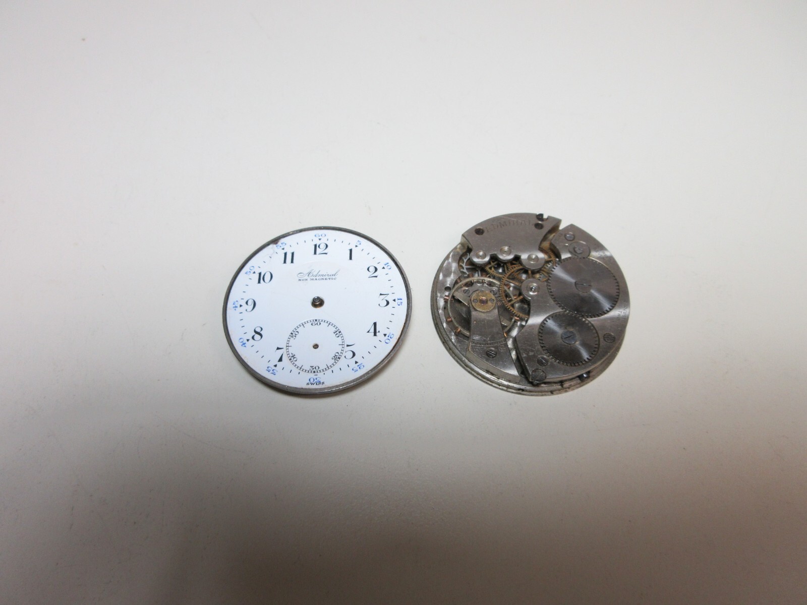 VINTAGE LOT ADMIRAL POCKET WATCH MOVEMENTS WATCHMAKER REPLACEMENT PARTS #32