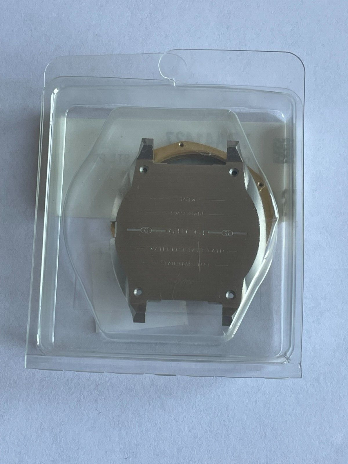 (LOT A583) New GUCCI Gold Plated & Stainless Steel Watch Case, Ref 163.4