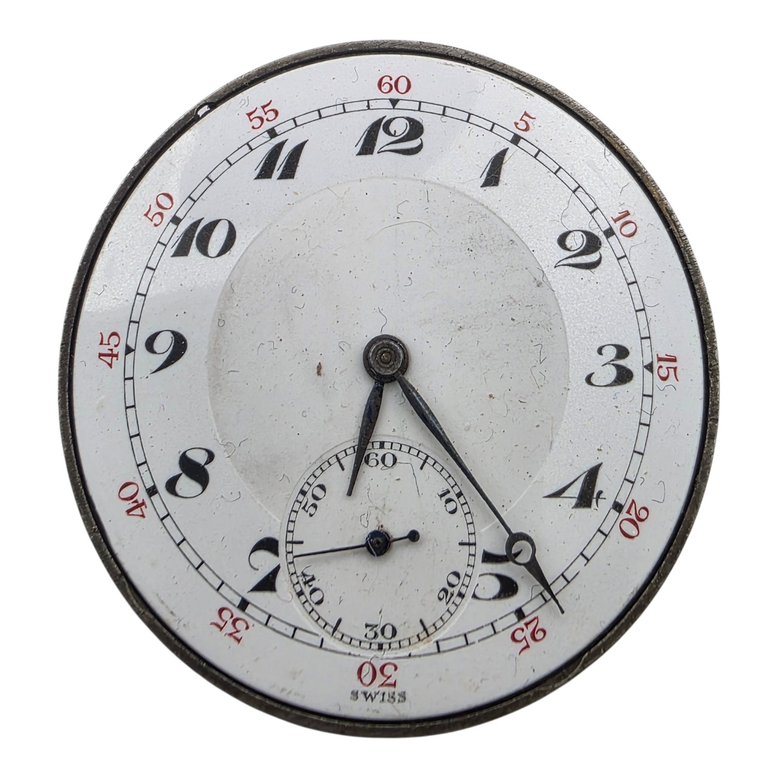 Hafis Watch Co Swiss 7 Jewel Size 16 Pocket Watch Movement Runs Dial Lot 415