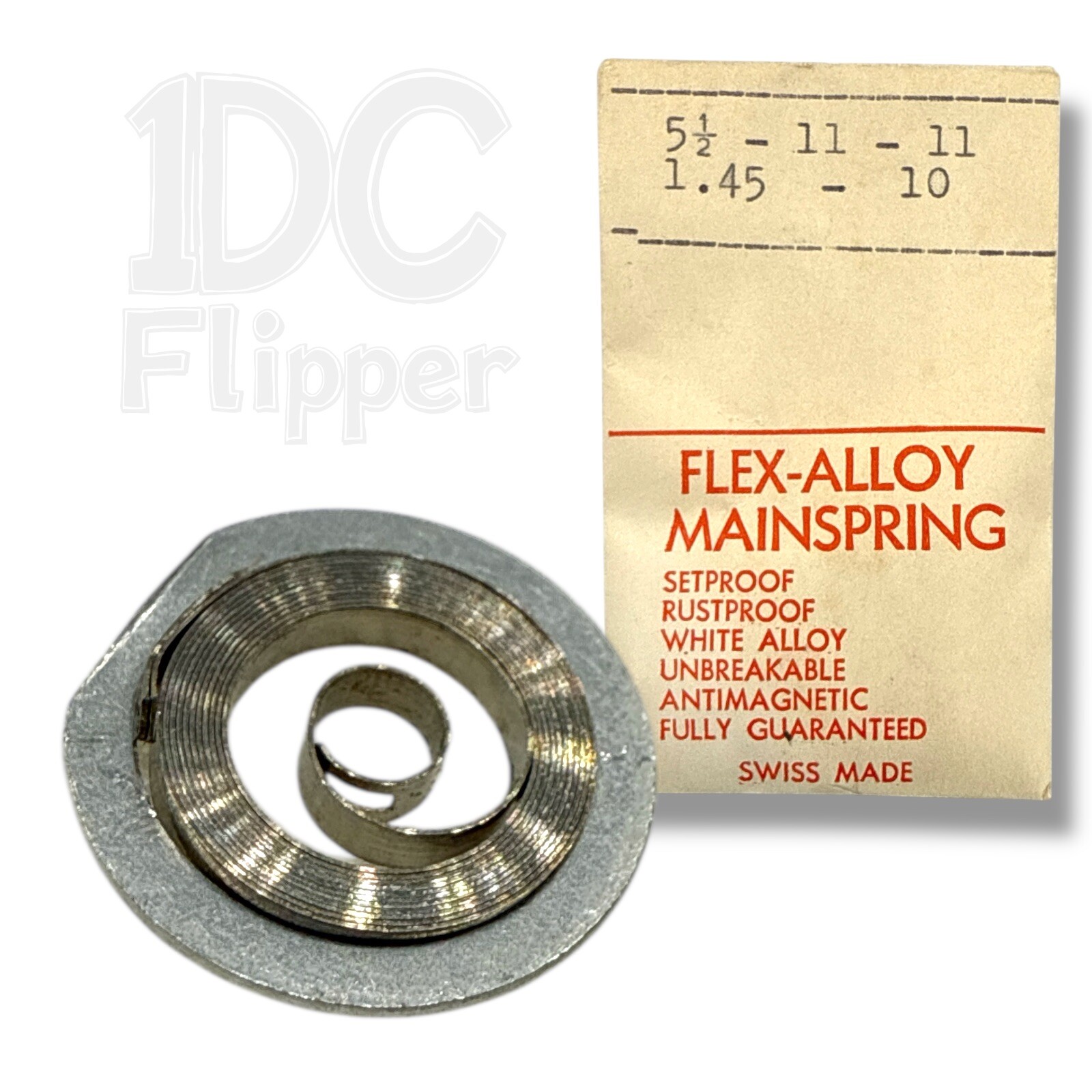 Mainspring 1.45 x 0.10 x 11 Alloy Watch Part Denn. 5 1/2 x 11 x 11 NOS Read!