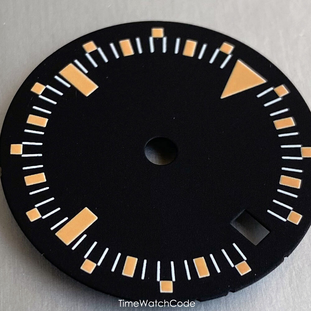 29mm Black NH34A Watch Dial MOD Accessories for GMT Diver Watch Dial Luminous