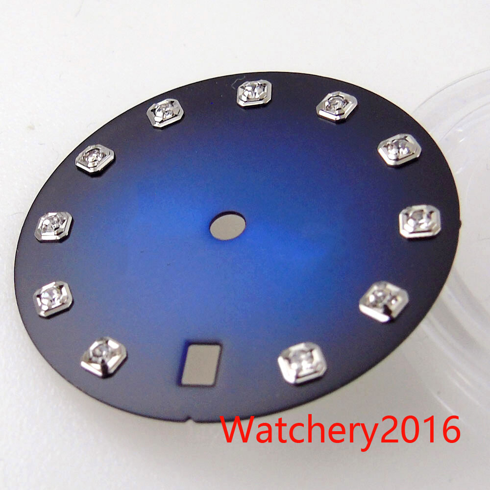 Bliger 29MM Blue Green Red Watch Dial Diamond Index Fit NH35 Automatic Men Watch