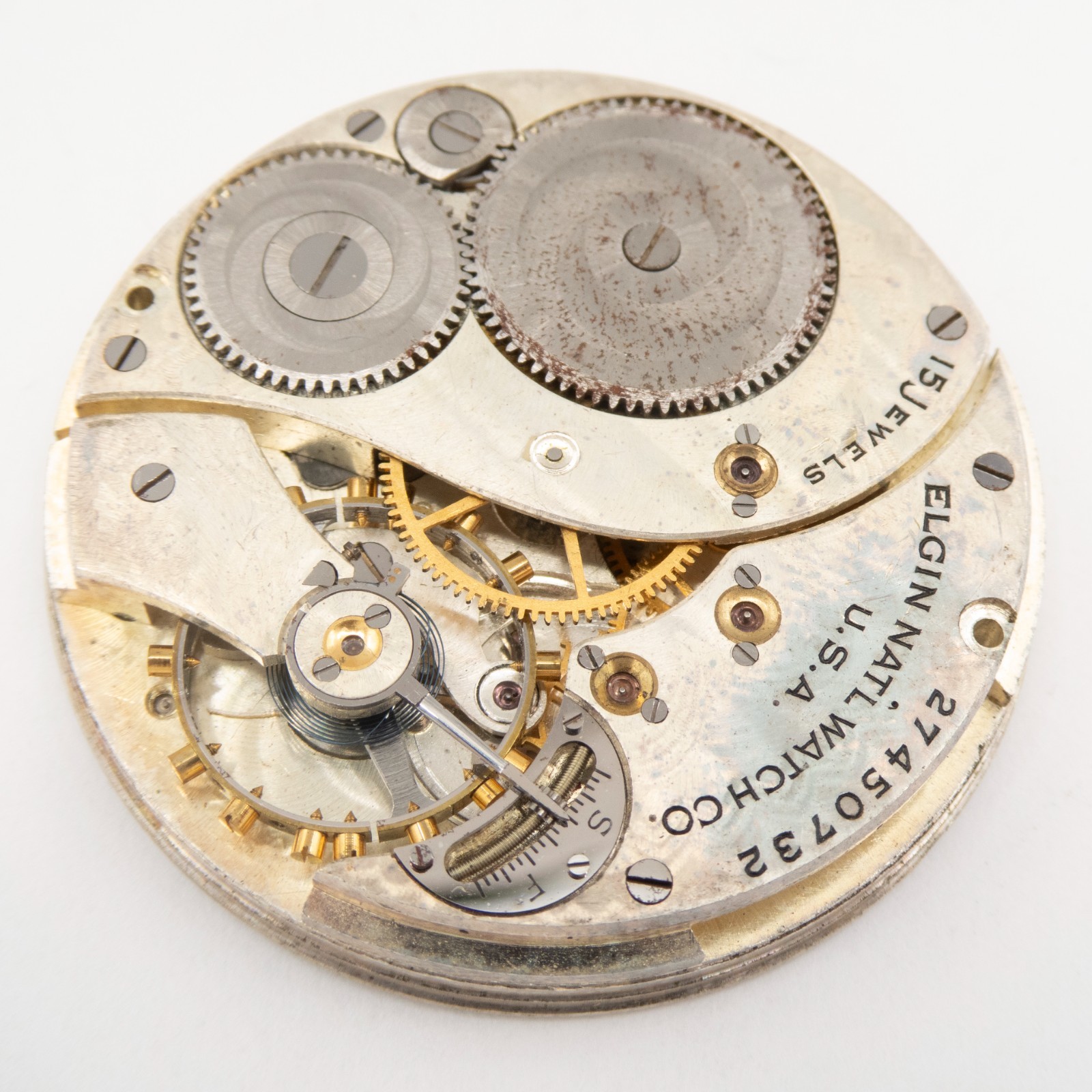 Elgin Grade 315 Model 3 12-Size 15-Jewel Antique Pocket Watch Movement