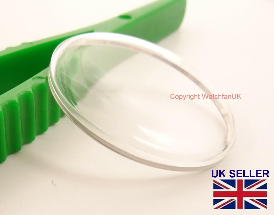 Acrylic Crystal With Chrome Tension Ring Fits Hamilton Khaki Green Watch – 9415A