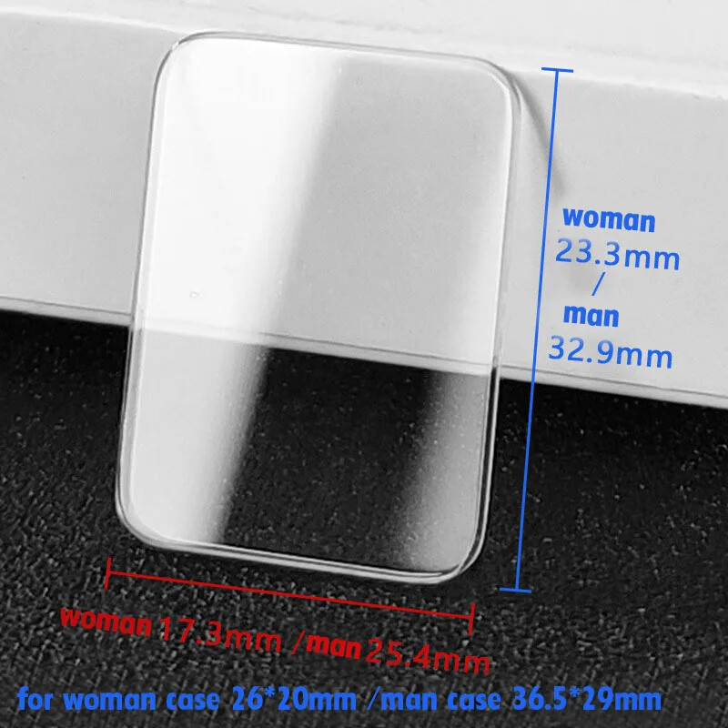 Flat Square Mineral Watch Crystal for DW Watch Glass Lens Repair Kit 23.3×17.3mm