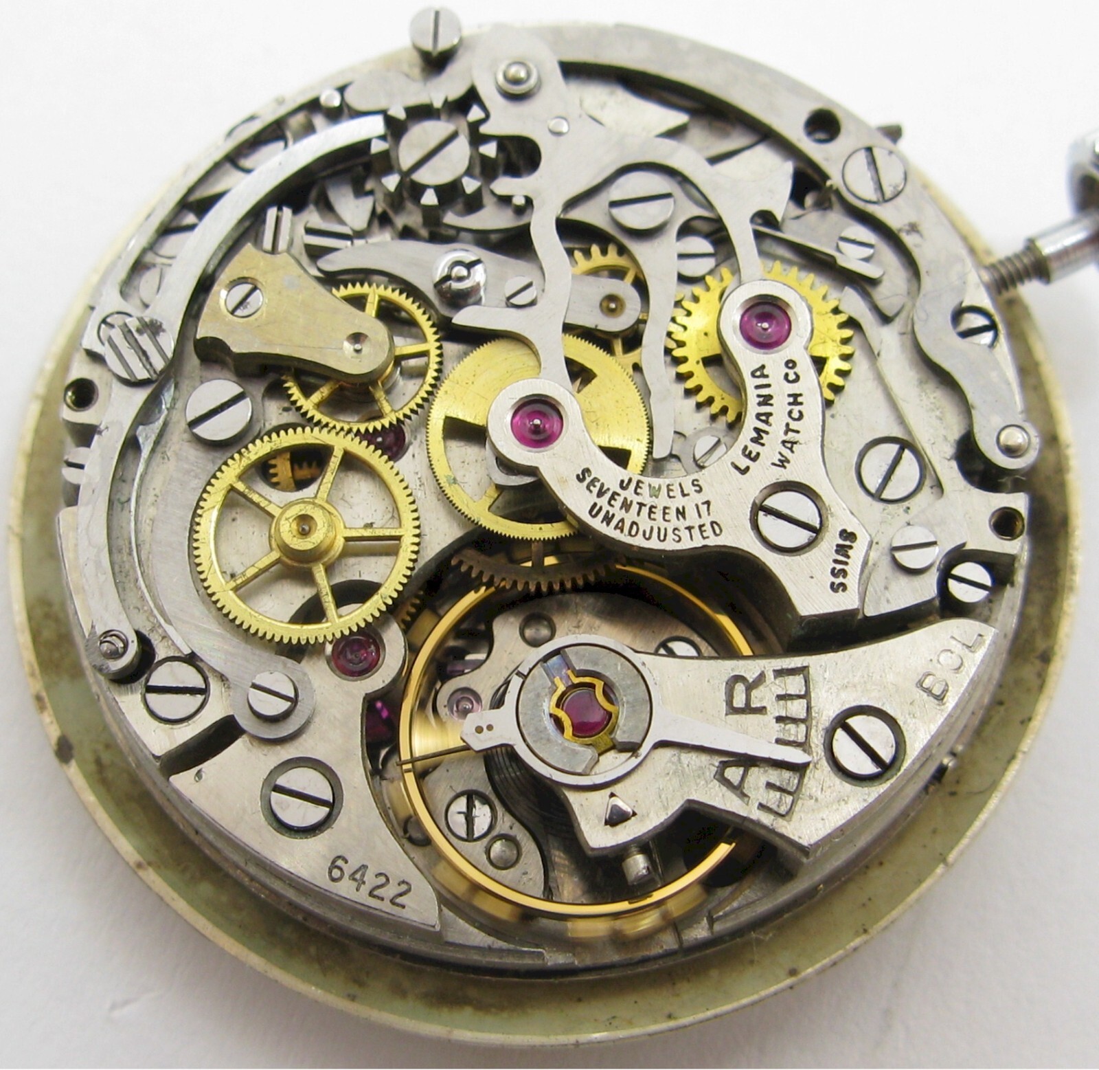 Lemania 27CHRO 321 chronograph part: movement with its dial