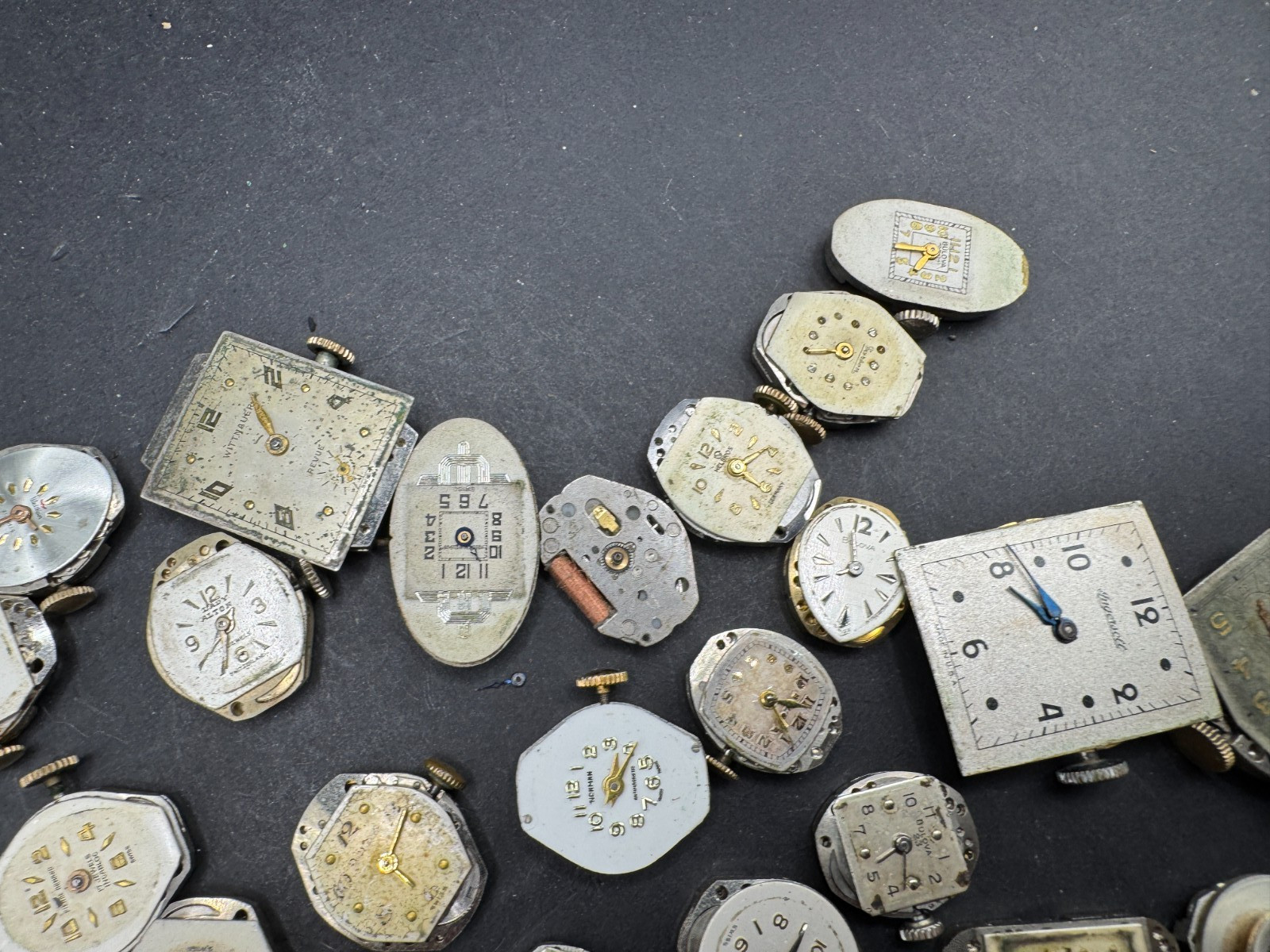 Vintage Rare Lot of 33 Automatic Movements Waltham Benrus Westfield Clinton