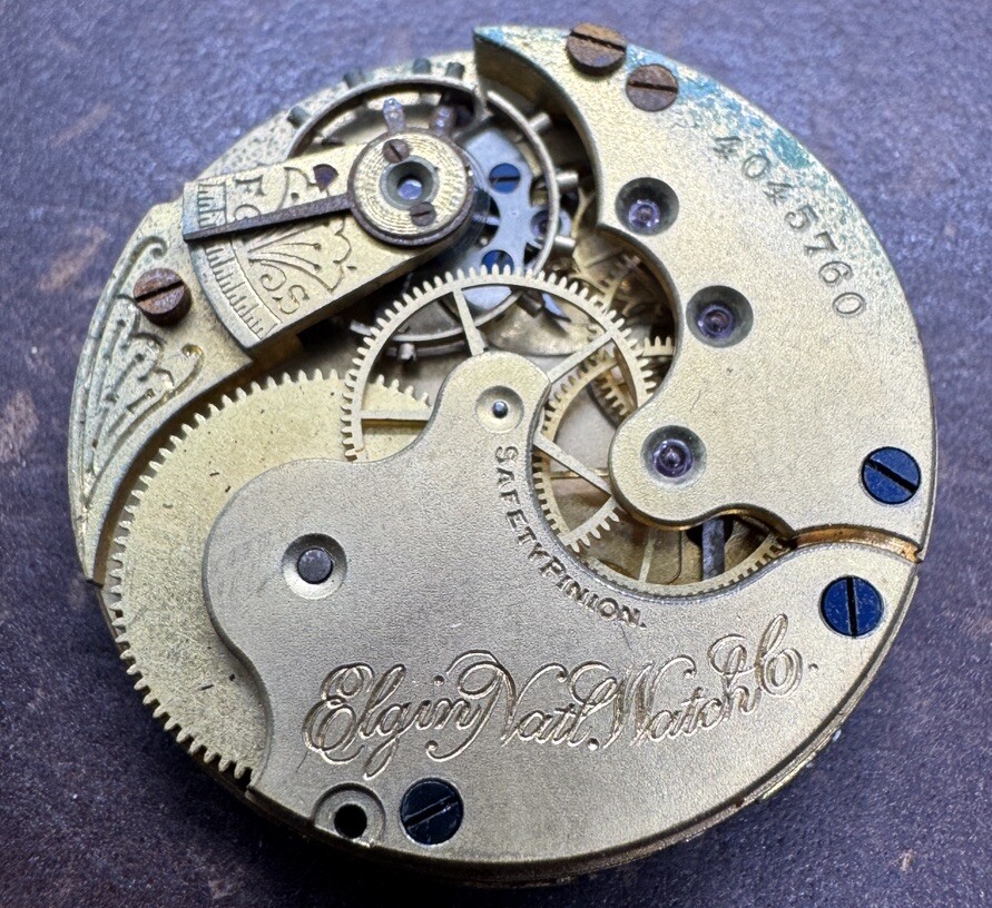 Vintage ELGIN GRADE 113 0S 11J Pocket Watch Movement. Good Staff