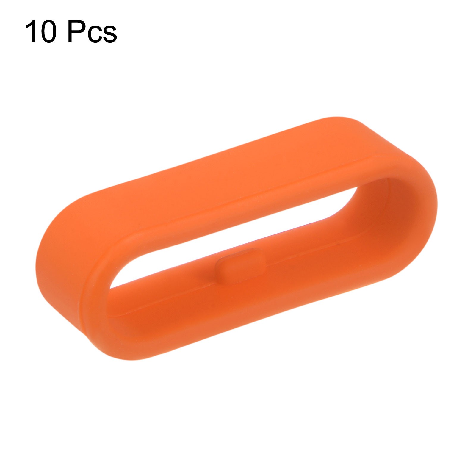 10Pcs Watch Band Strap Loops Silicone Fastener Rings for 22mm Band, Orange