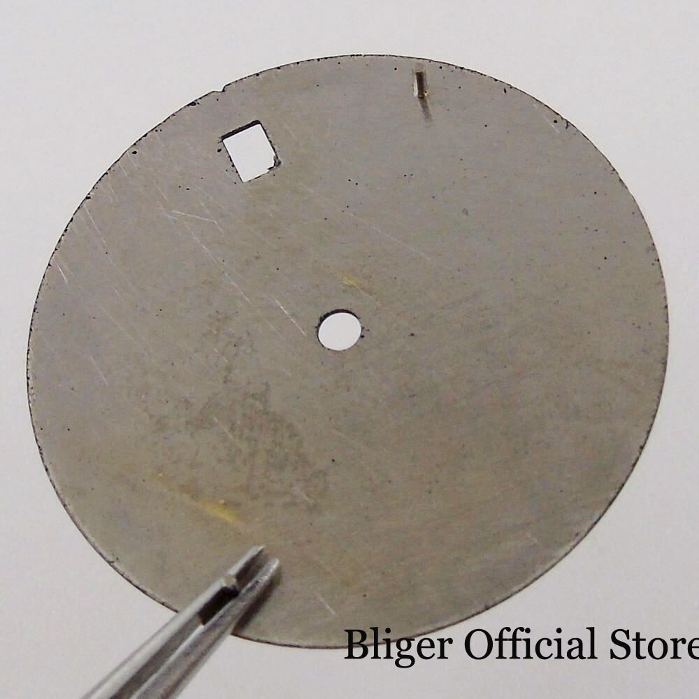 BLIGER fit NH35A Green Luminous 29mm BLACK Watch Dial Date Calendar Window Hand