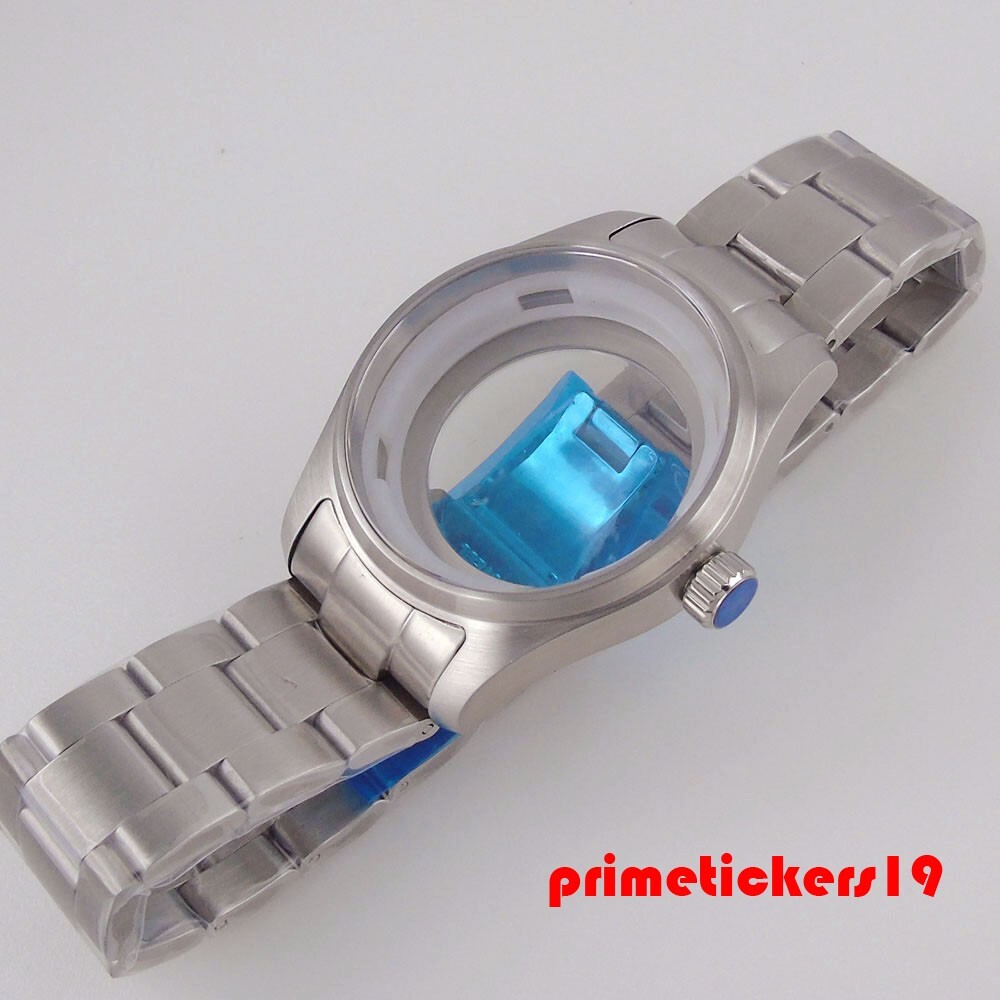 39mm/36mm Pilot Steel Watch Case Band Exhibition Back Fit NH35 ETA2824 PT5000