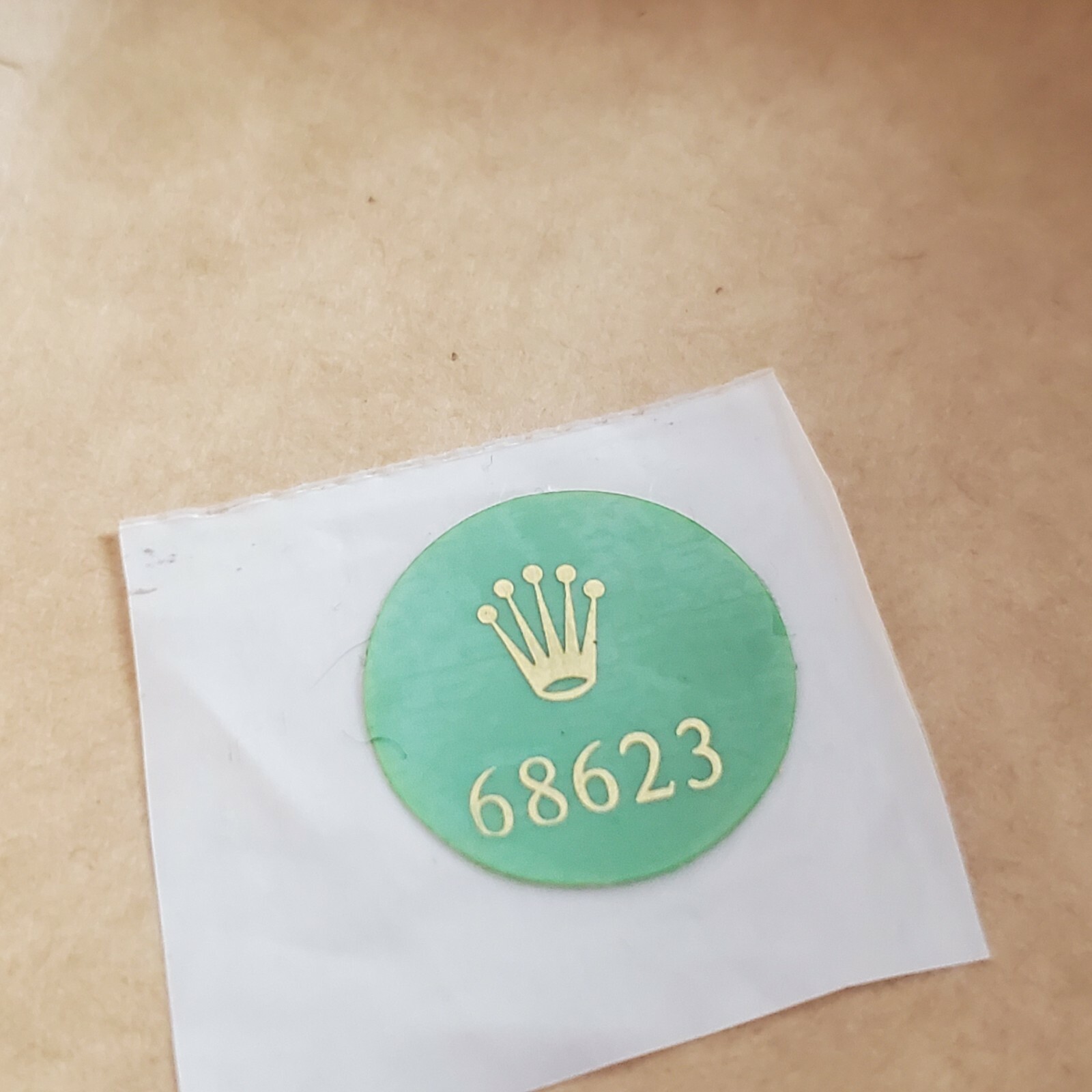 Rolex 68623 Yachtmaster 35 Midsize Watch Green Case Back Hologram Sticker