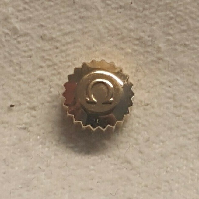 Omega Water Resistant Gold Plated Crown Part Number 42055