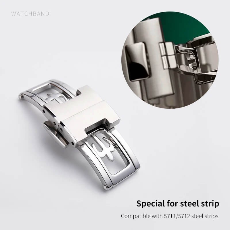 Steel Deploymnet Folding Buckle Fits Patek Philippe Bracelet 5711 5712 5726 5811
