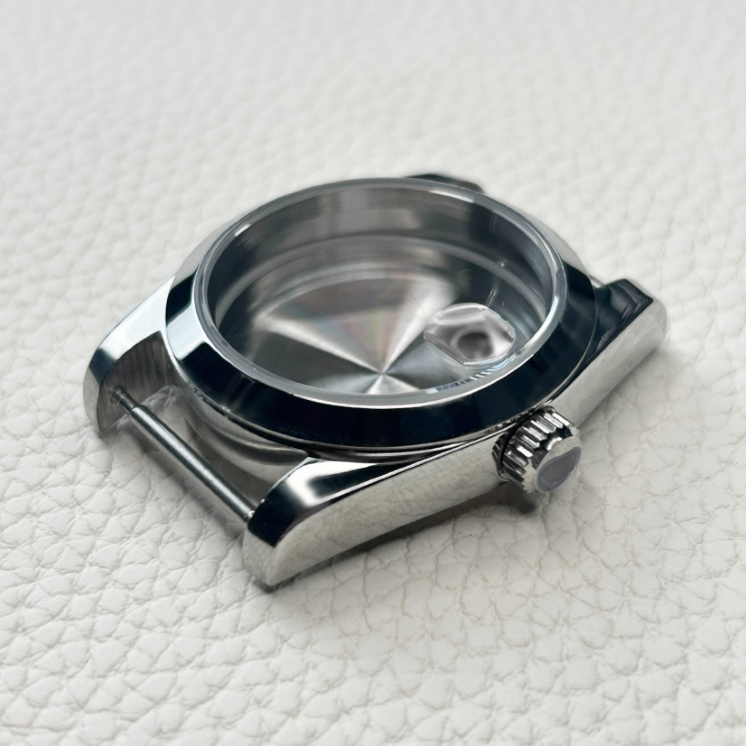 Polished Silver 36mm Sapphire Glass Watch Case 10ATM Solid Back Mod NH35 NH36