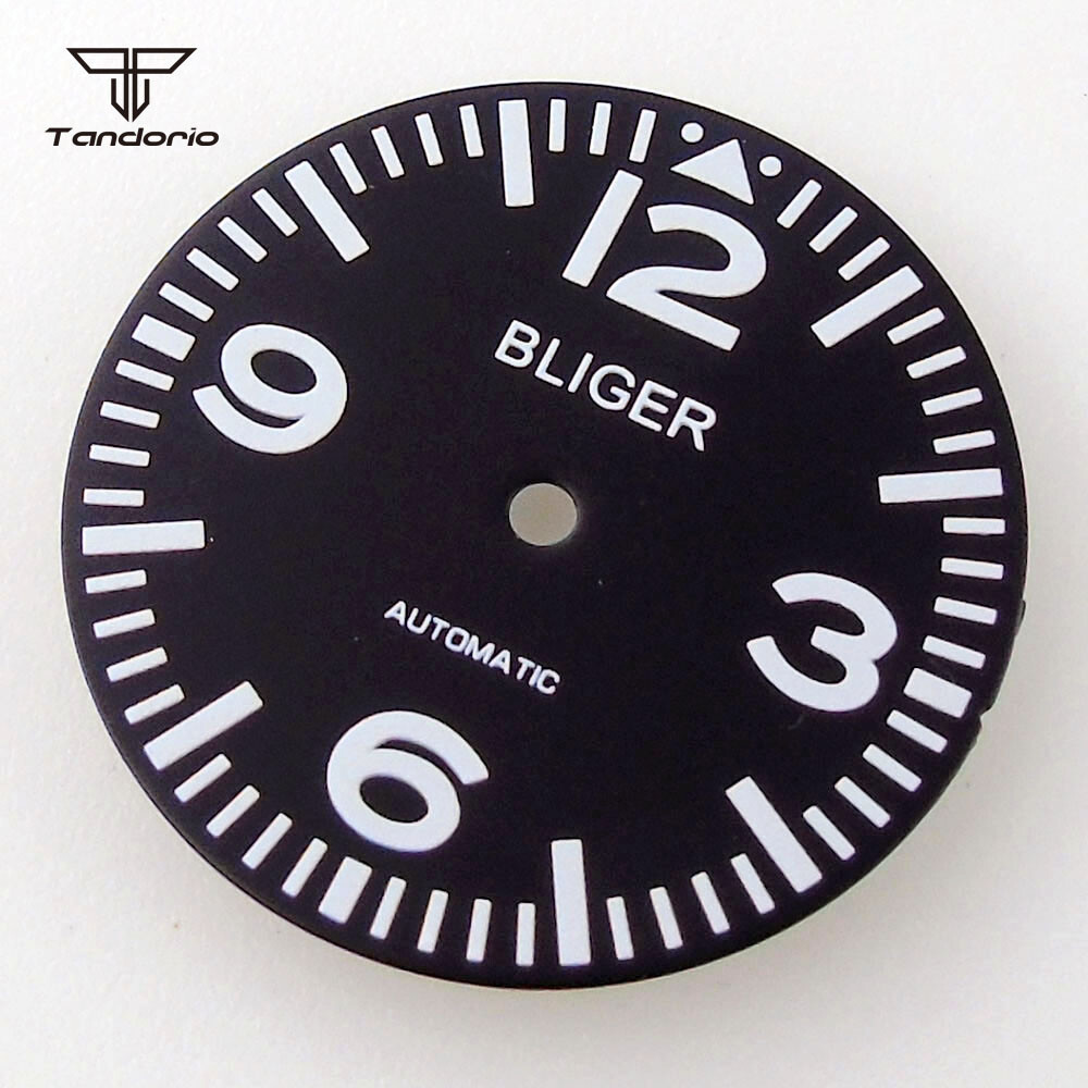 29mm Watch Dial White Marks Green Luminous Fit NH35 NH36 Miyota82 Series DG2813