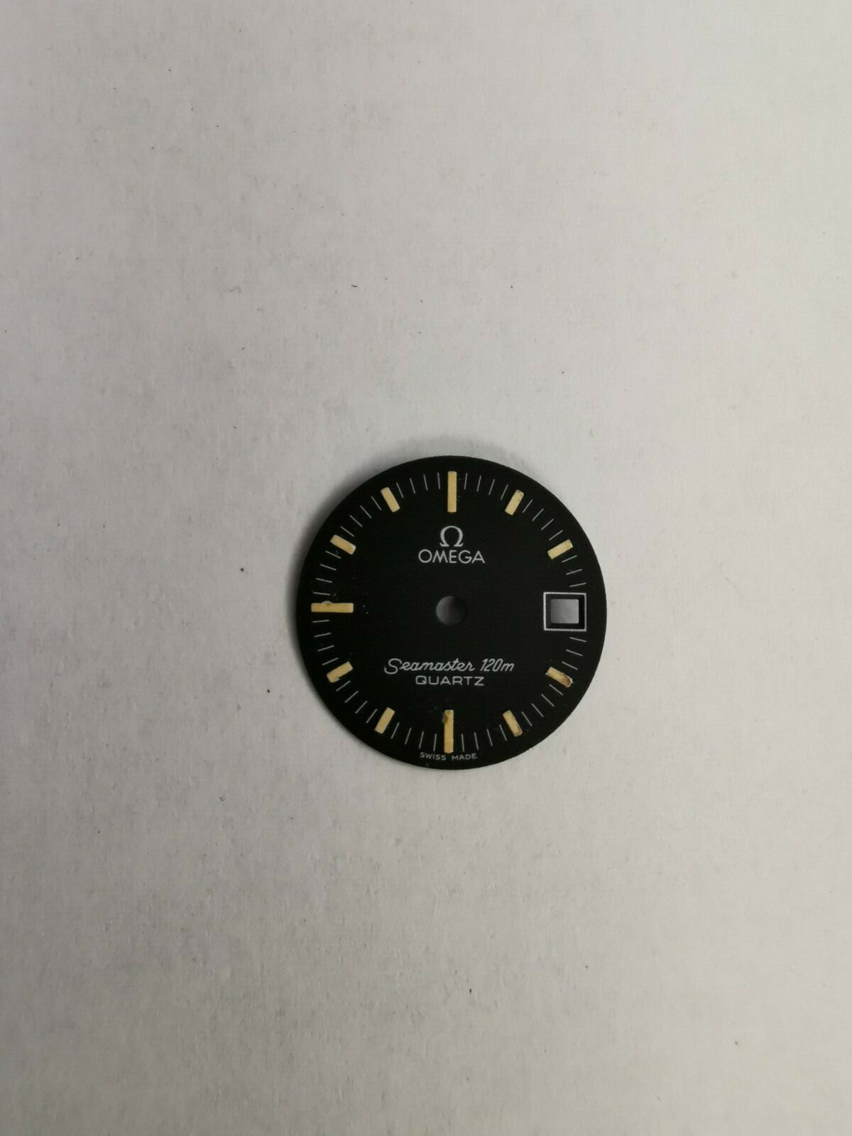 Vintage Original Omega Seamaster 120m Quartz Watch Black Dial 18.3 mm Cal 1380