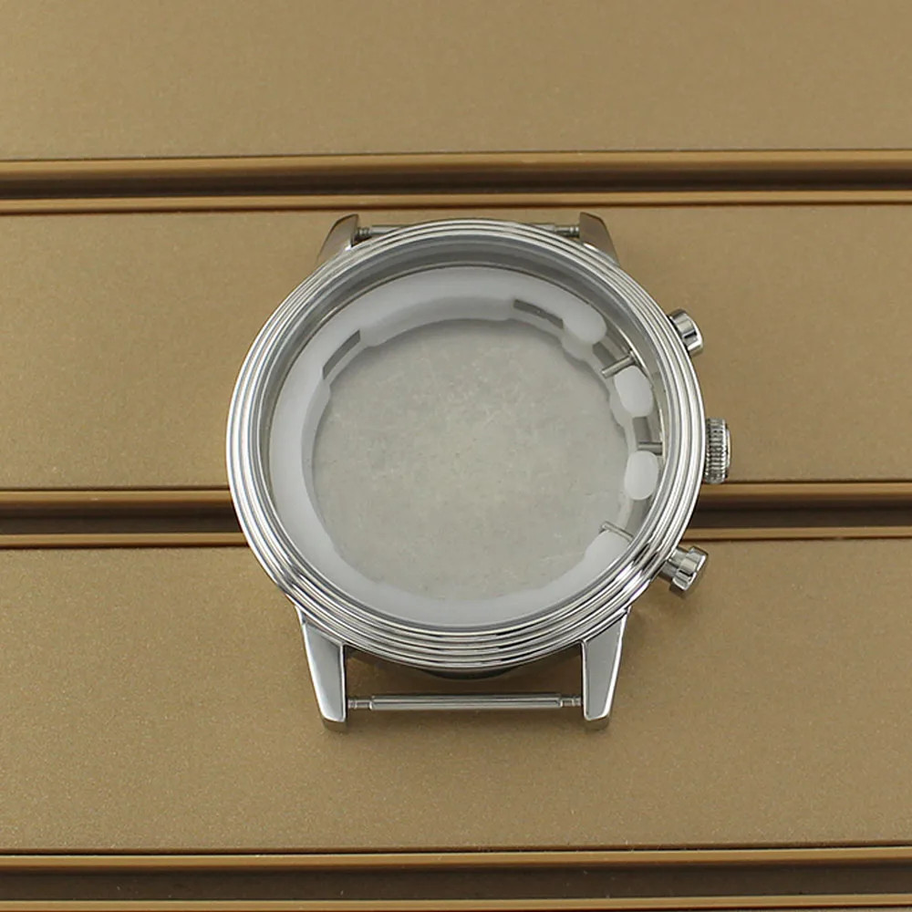 45.4mm Stainless Steel Polished Watch Case Dome glass For Miyota OS21 Movement