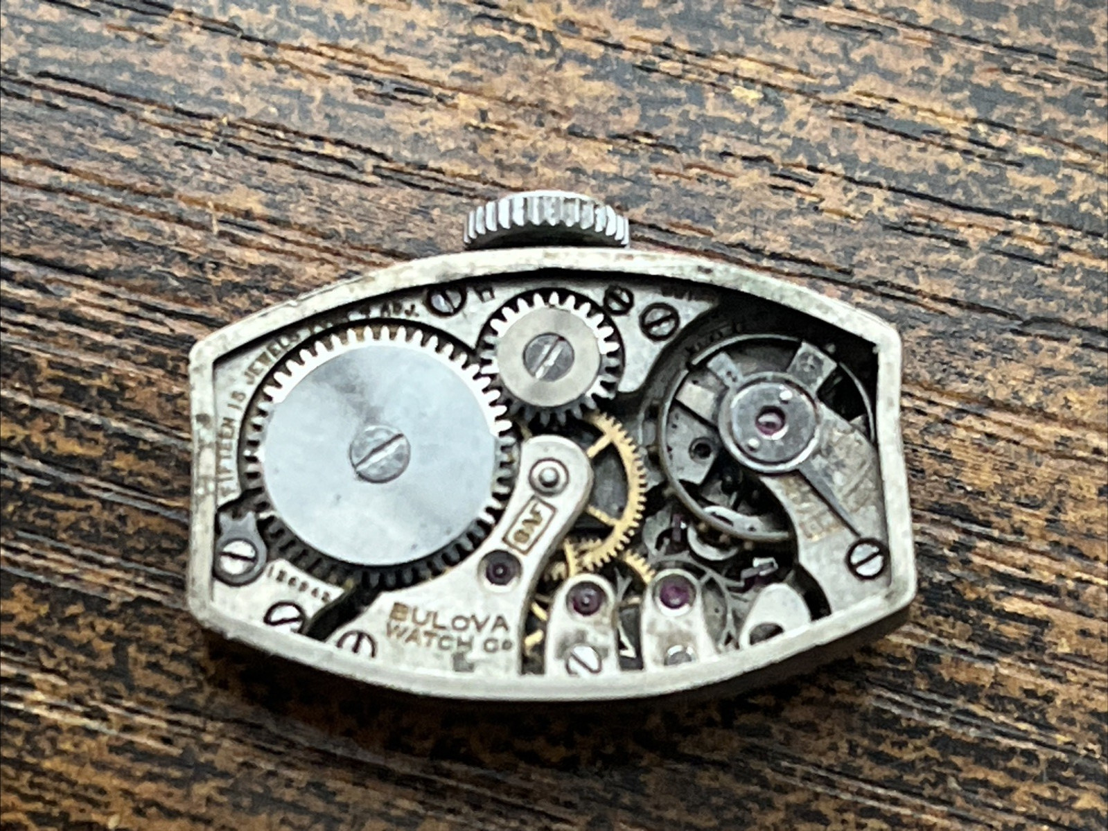 Vtg 1930’s Bulova Watch Wind Up Movement 16mm 15 Jewels FOR PARTS Collectible