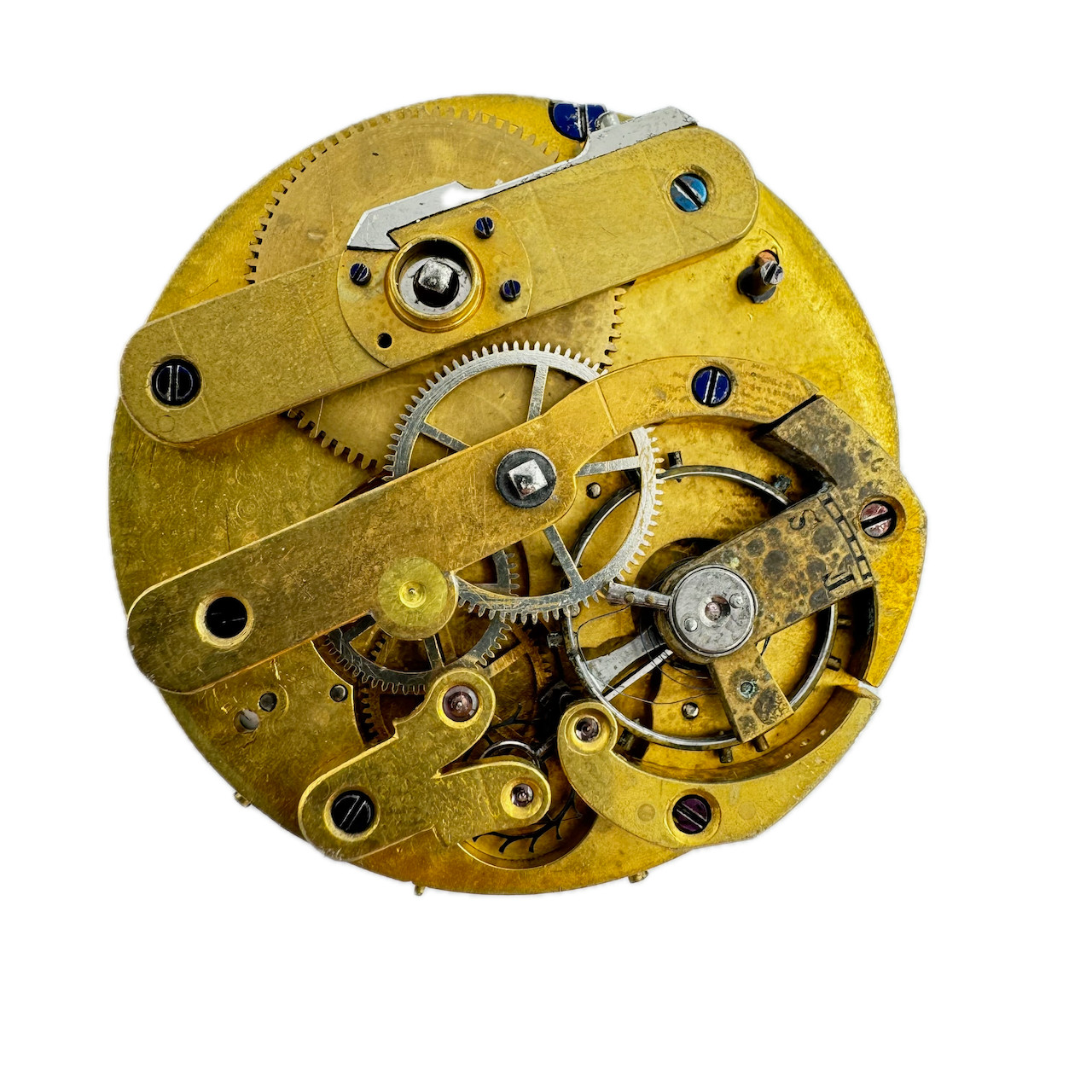 Antique 42.5mm Unbranded Key Wind Pocket Watch Movement Swiss Made for Parts
