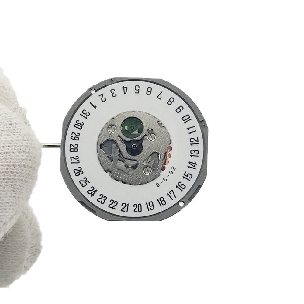 3-Hand 2.75mm Thickness Quartz Watch Movement Day@3/6 White-Dial For Miyota 1M12