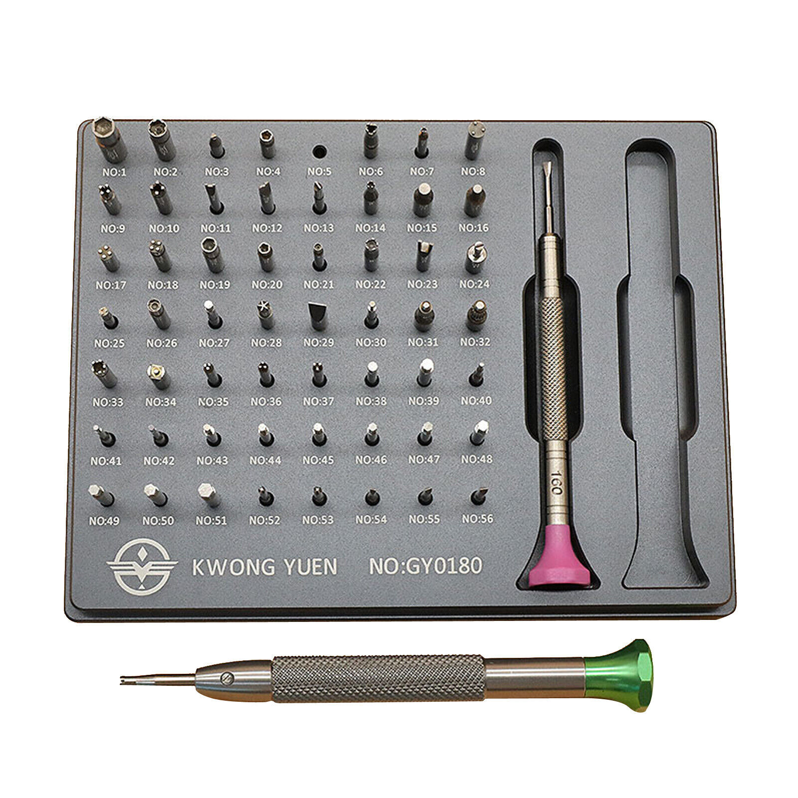 New Watchmakers Assortment Of 56 Tips Stainless Steel Watch Screwdriver Set.