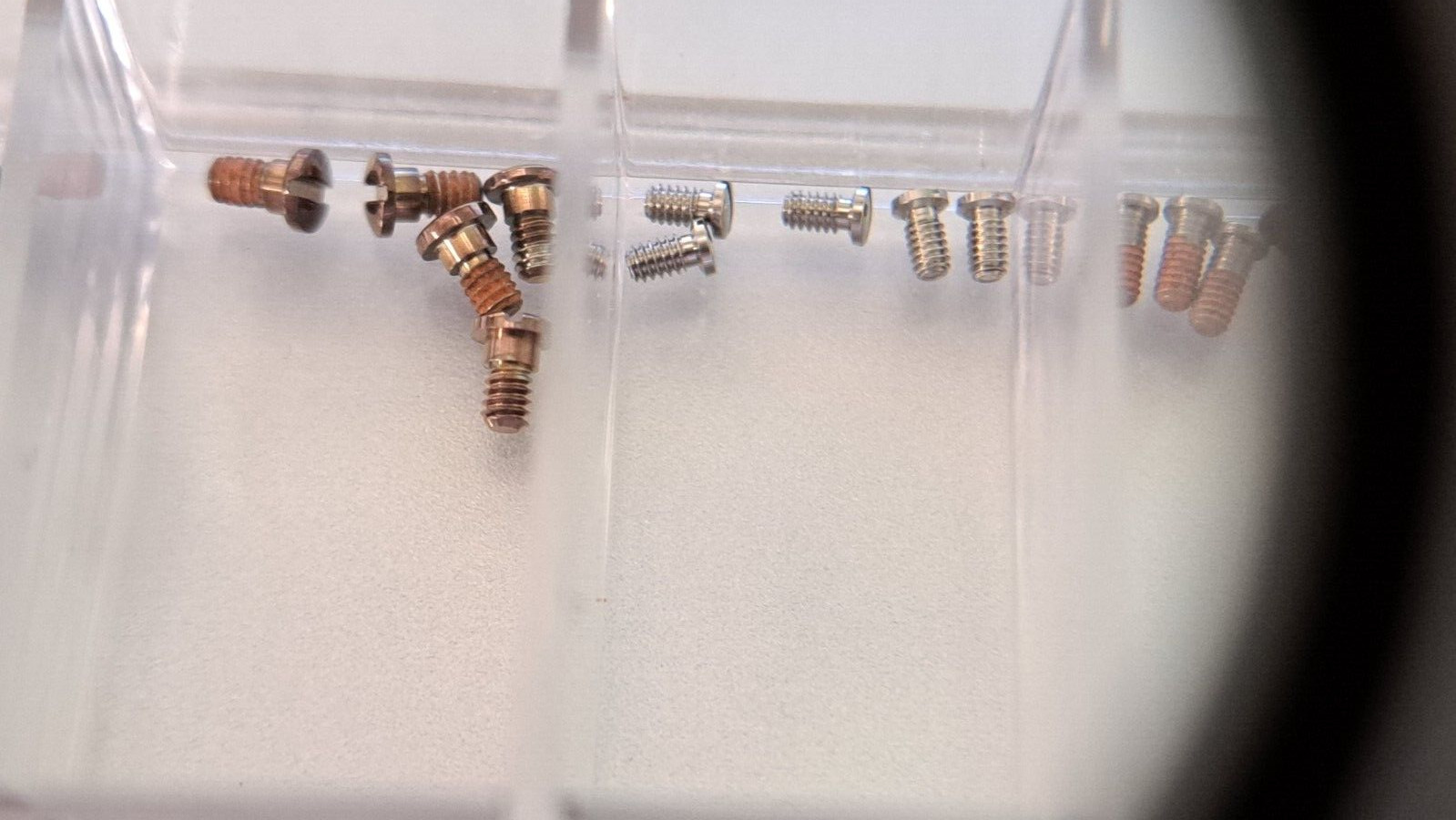 Unbranded miscellaneous watch case back screws. 1 box per order various sizes