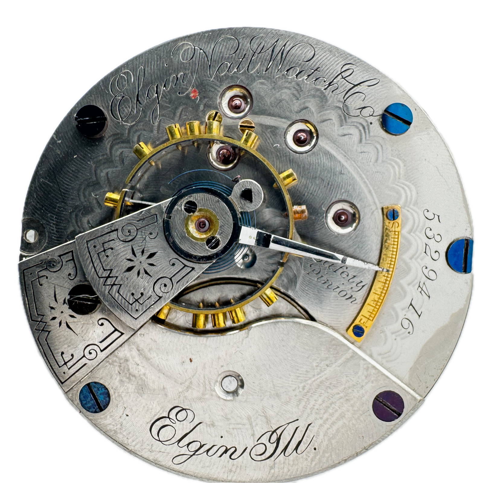 Antique 18s 1894 Elgin Roman Dial Hunter Pocket Watch Movement 102 Nickel Finish